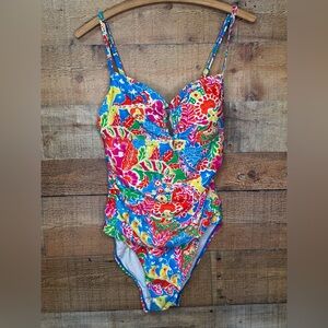 Lauren Ralph Lauren Womens Size 12 Floral Print One piece Swimsuit Colorful